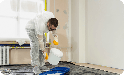 Professional applying waterproofing solution