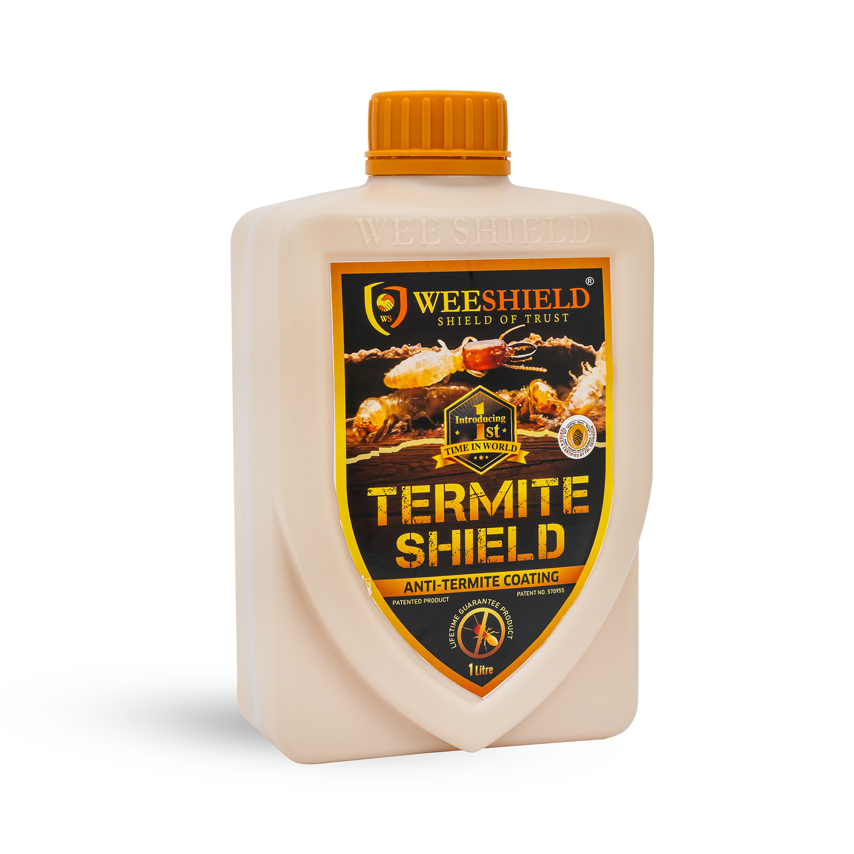 Termite Shield product and certification visual